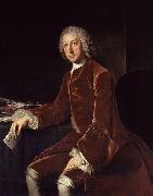 Oil on canvas portrait of a seated w:William Pitt